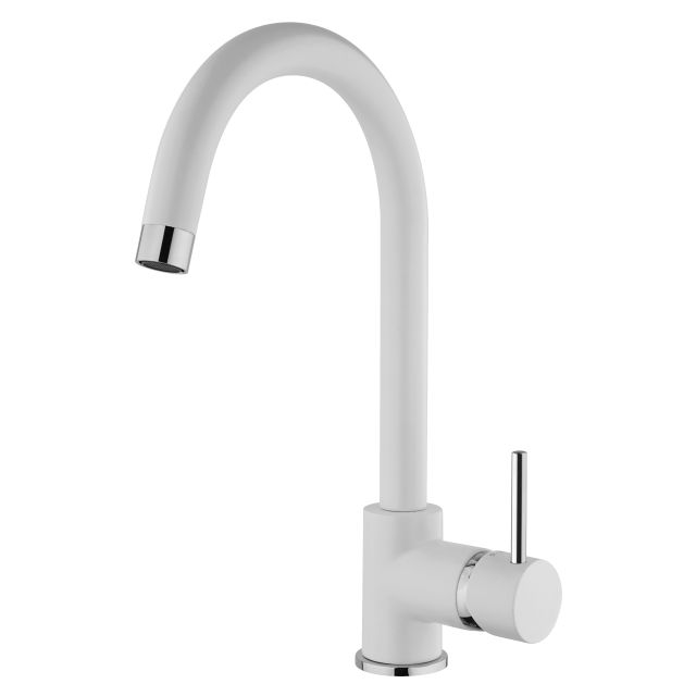 Küchen- und Waschmaschinenarmatur mit hohem Auslauf weiß Küchen- und Waschmaschinenarmatur mit hohem Auslauf weiß