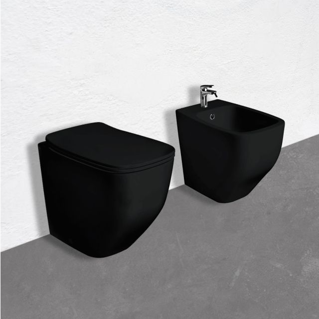 Sanitari a terra design moderno nero opaco