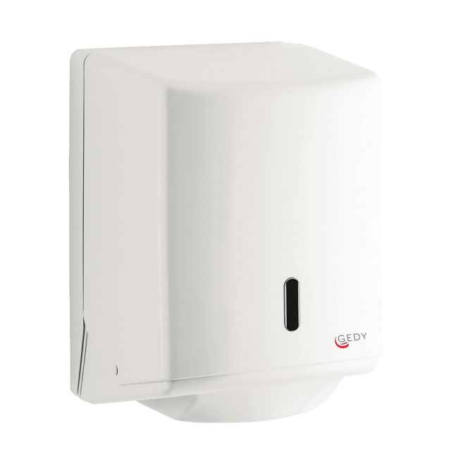 distributore di carta asciugamani a spirale bianco in resina termoplastica