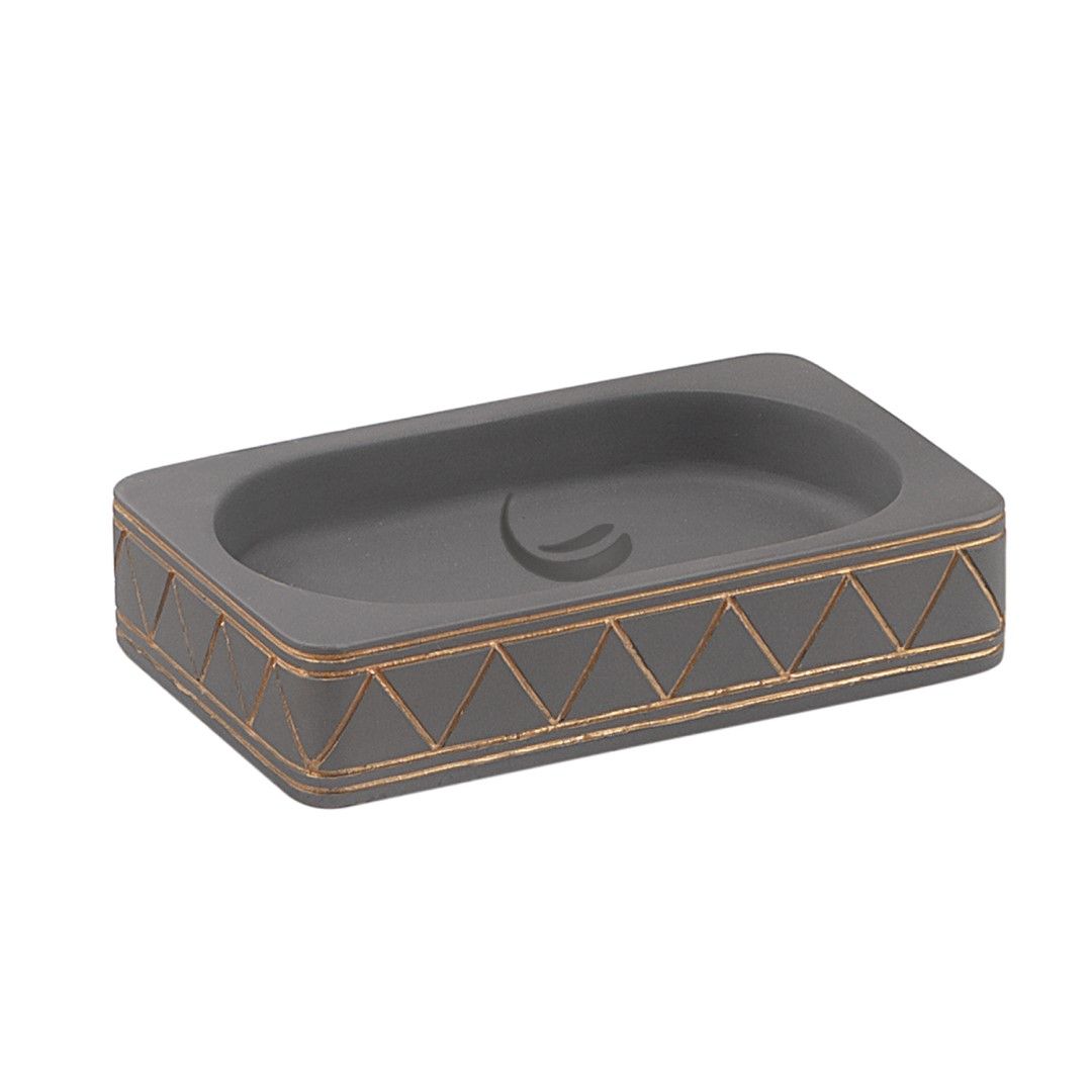 portasapone in cemento decorazione dorata