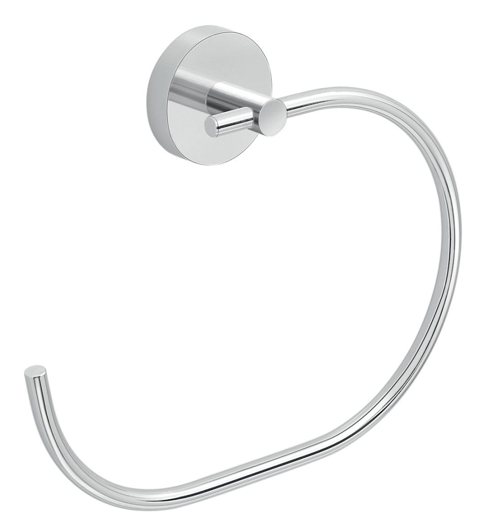 Runder wandmontierter Handtuchhalter aus verchromtem Metall 20,5x16,7 cm
