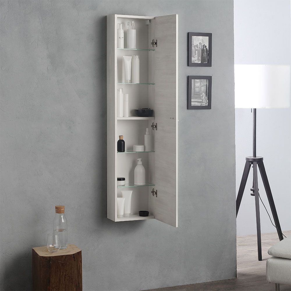 Innenregale, 4 aus Glas und 1 aus Holz