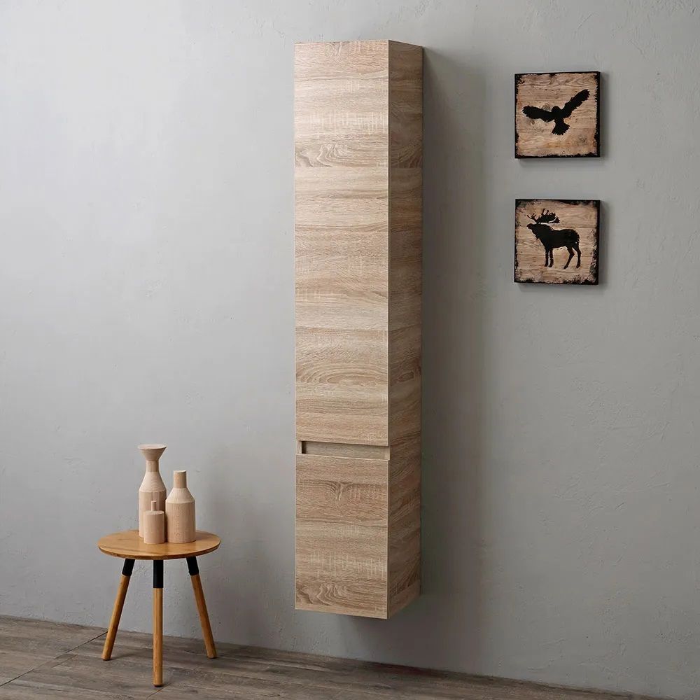 Hängende Badezimmer-Säule mit 2 Türen in natürlicher Eiche