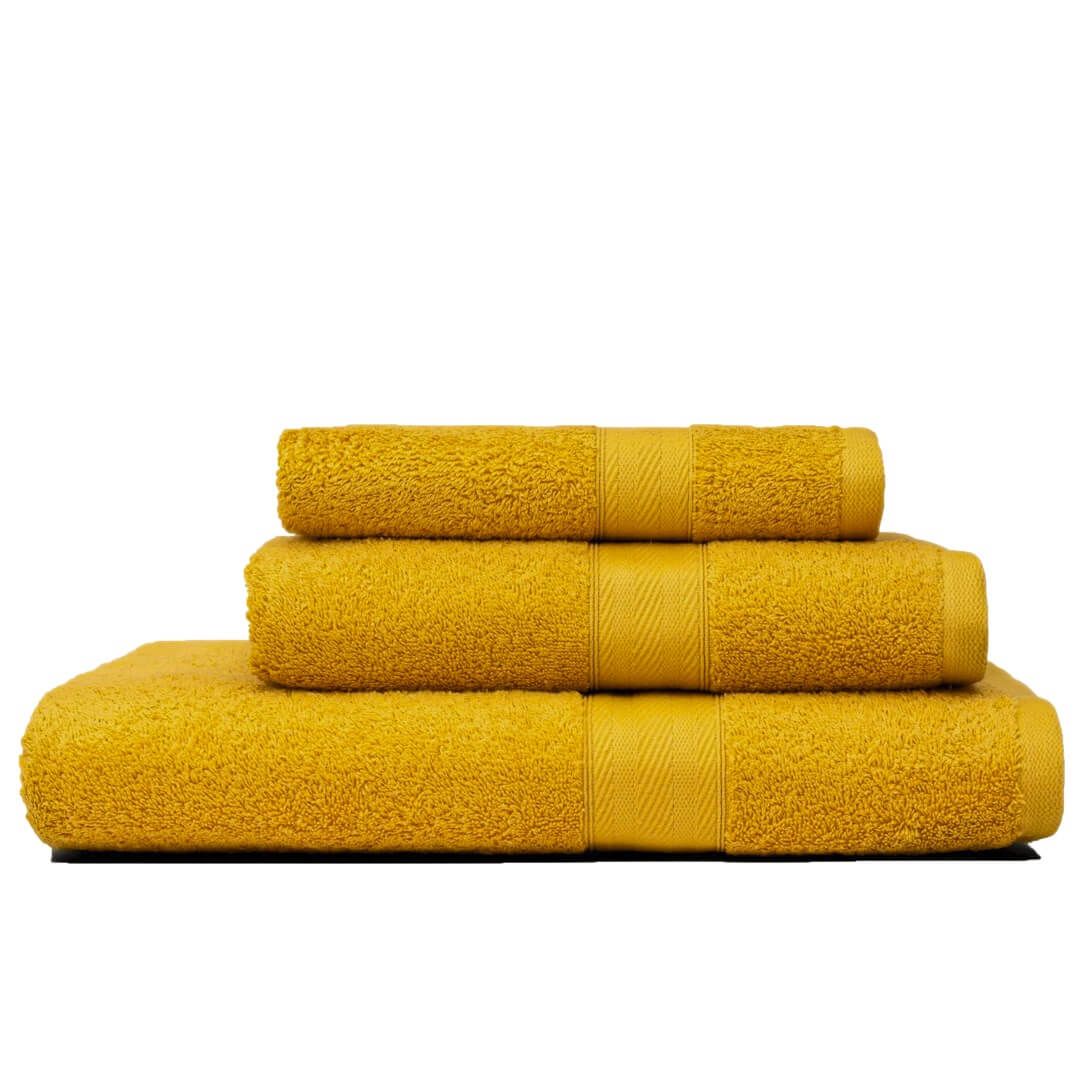 Coordinato 3 asciugamani in cotone color ocra