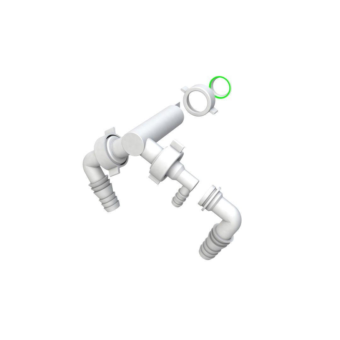 Attacco doppio per scarico lavatrice e asciugatrice