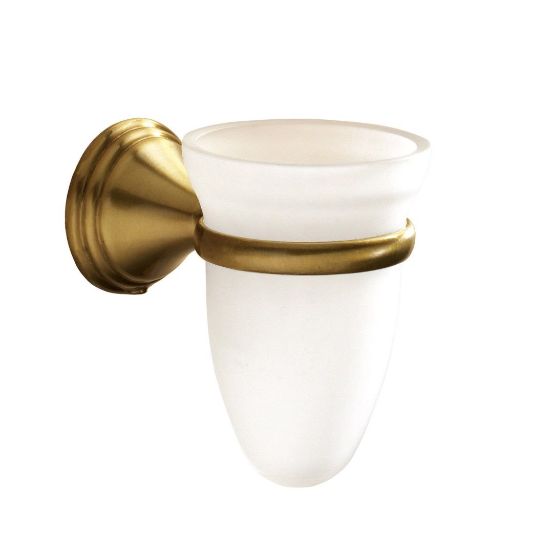 Bicchiere porta spazzolini in vetro spazzolato