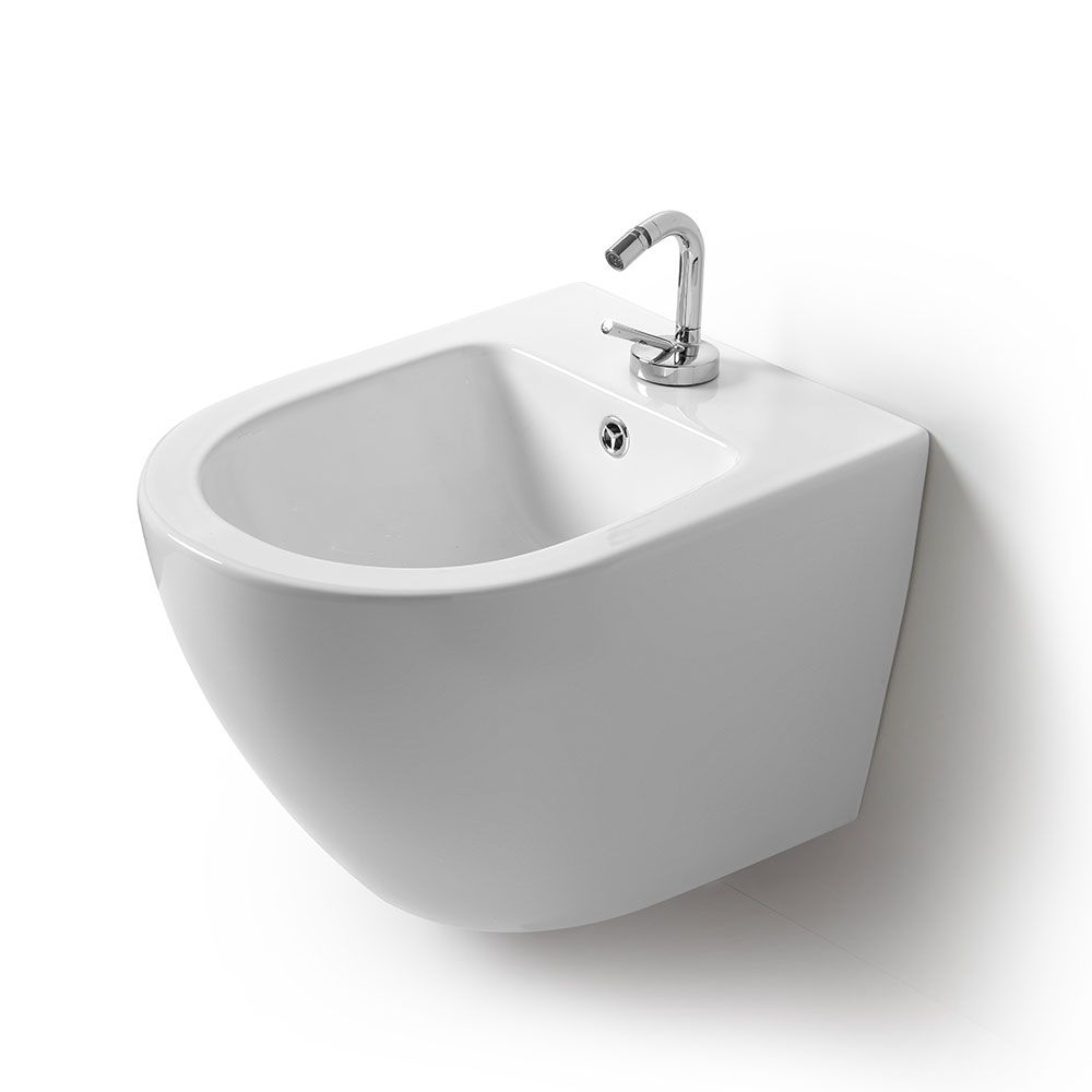 Wandmontiertes Keramik-Bidet weiß