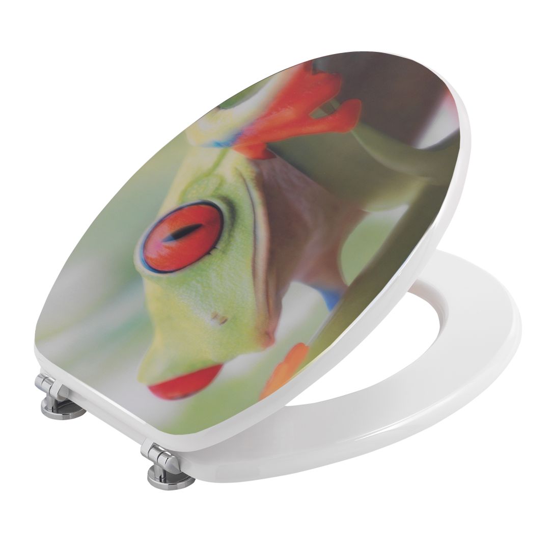 WC-Sitz mit farbigem 3D-Froschmuster