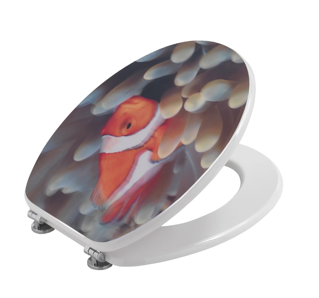 Toilettendeckel mit 3D-Fischmotiv