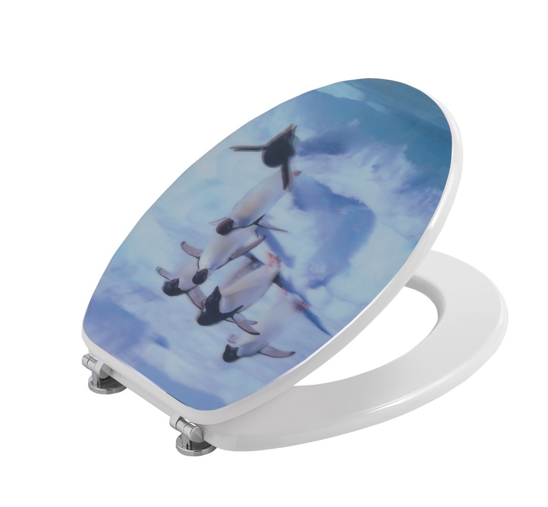 Niedliche WC-Sitz mit 3D-Pinguinmuster
