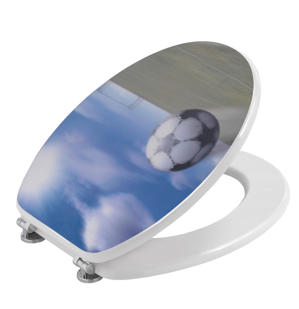 WC-Sitz mit 3D-Effekt und Fußballdekoration
