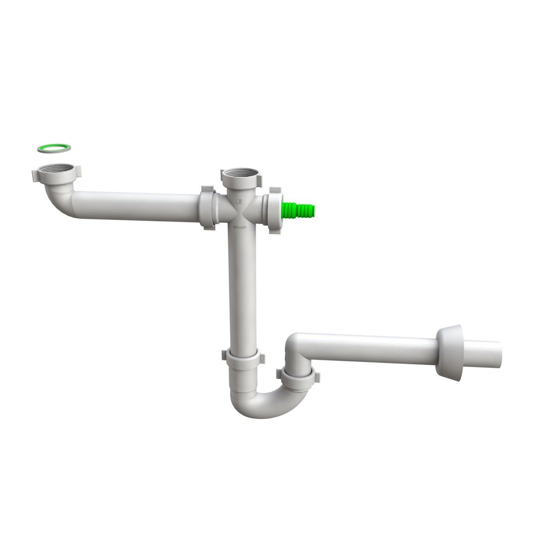 Sifone lavello a doppia entrata