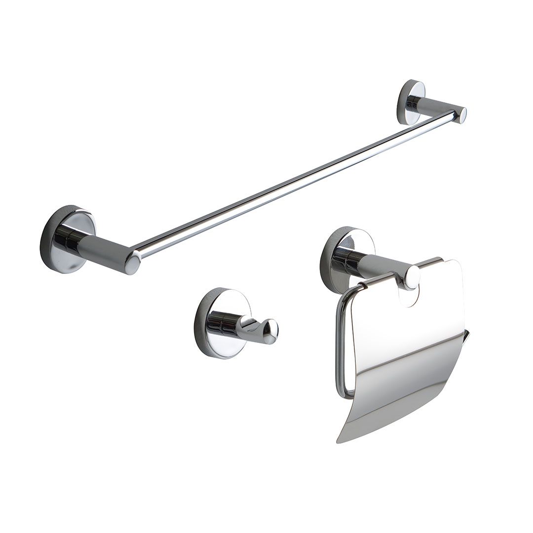 Verchromtes Metall-Bad-Accessoire-Set 3 Stück 