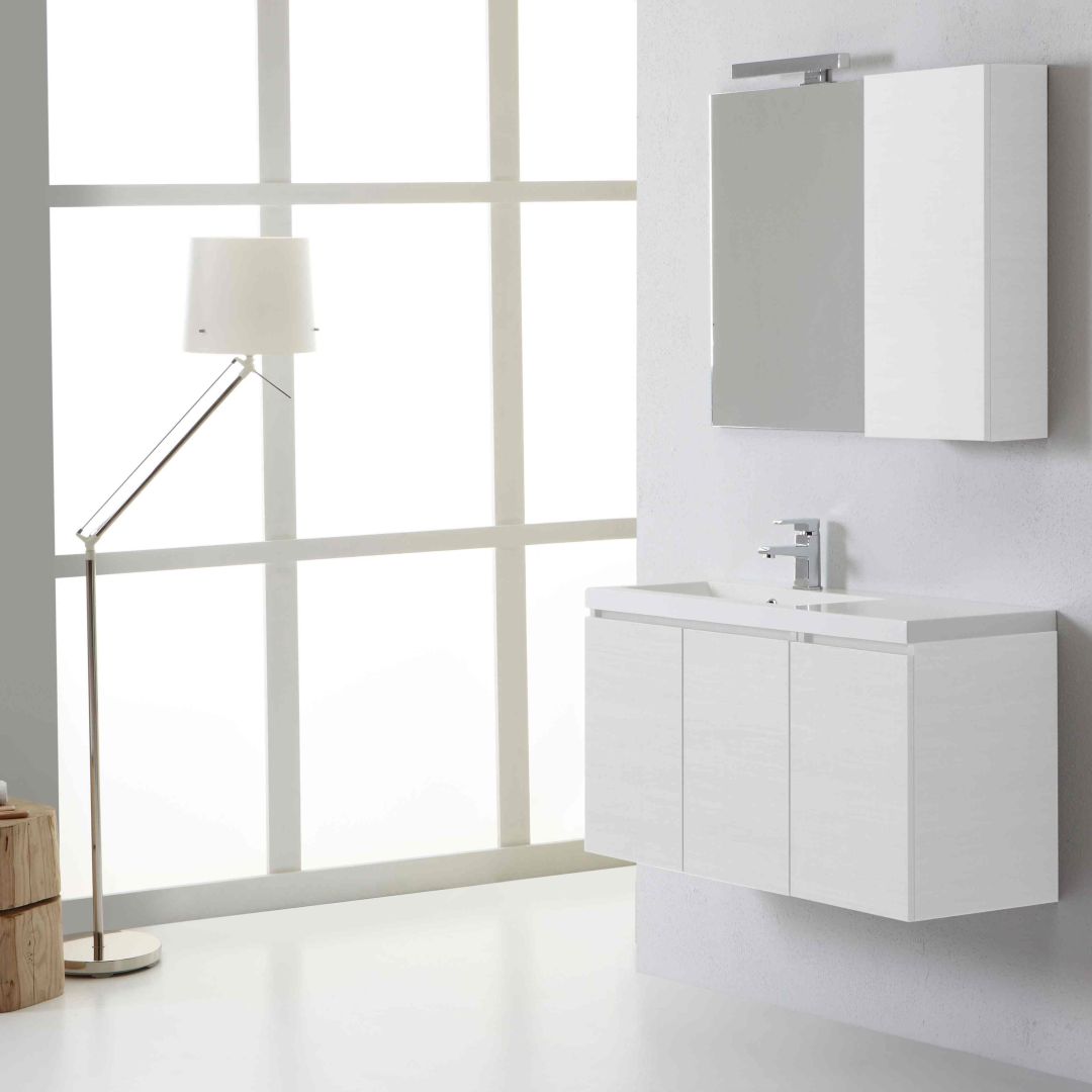 Mobile cm 120 sospeso con cassetti e pensile