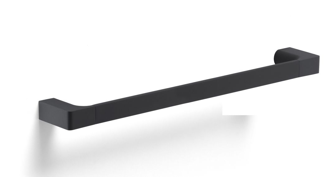 Handtuchhalter von 45 cm Palazzo-Serie in schwarz-matt mit Wandfixierung