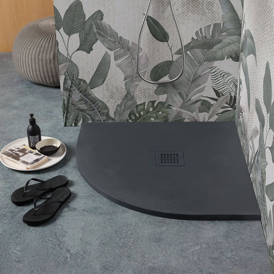 Eck-Duschwanne 80x80 Anthrazit