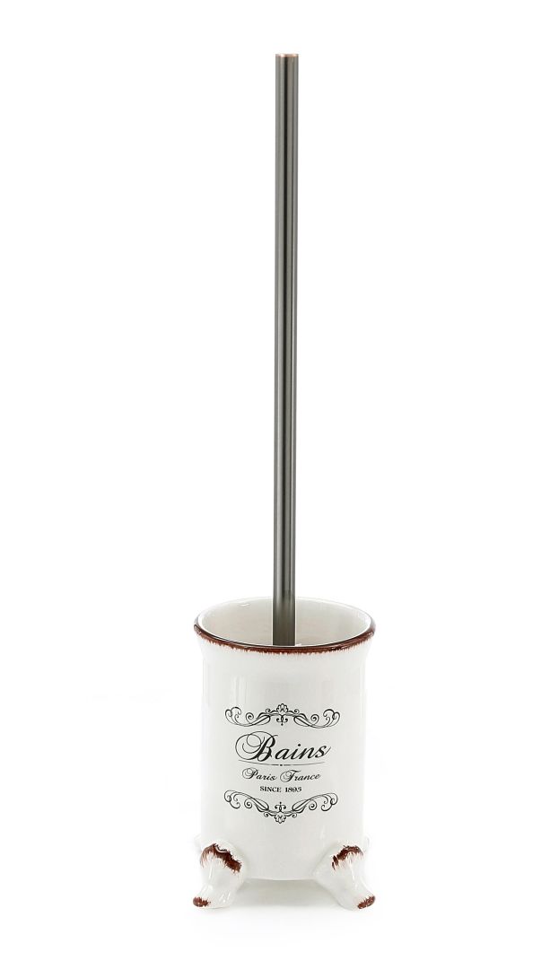 Toilettenbürstenhalter aus Keramik mit Dekorationen der Serie Amelia