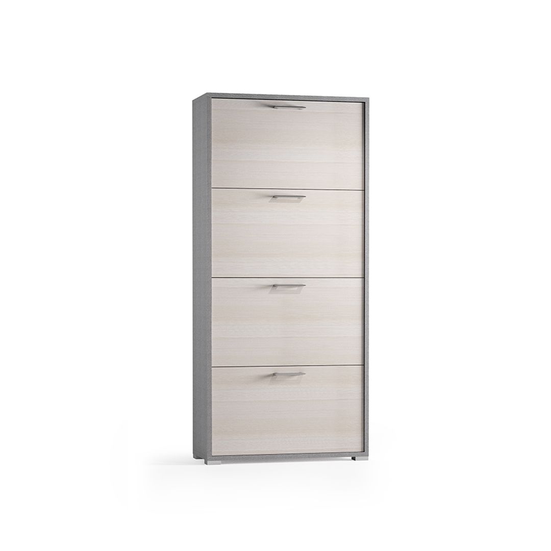 Scarpiera effetto tessuto con ante in larice