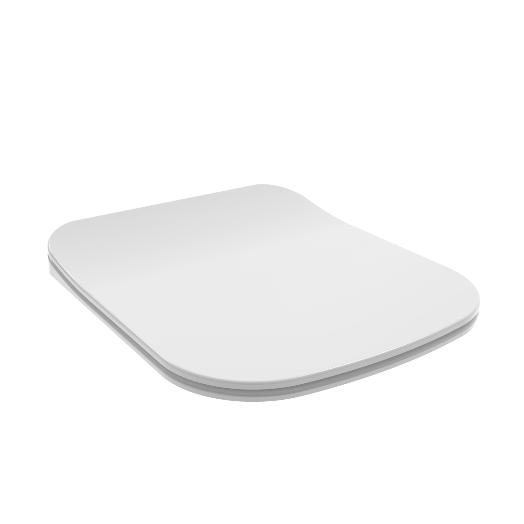 Toilettensitz in Q-Form aus thermohärtendem Material in Weiß