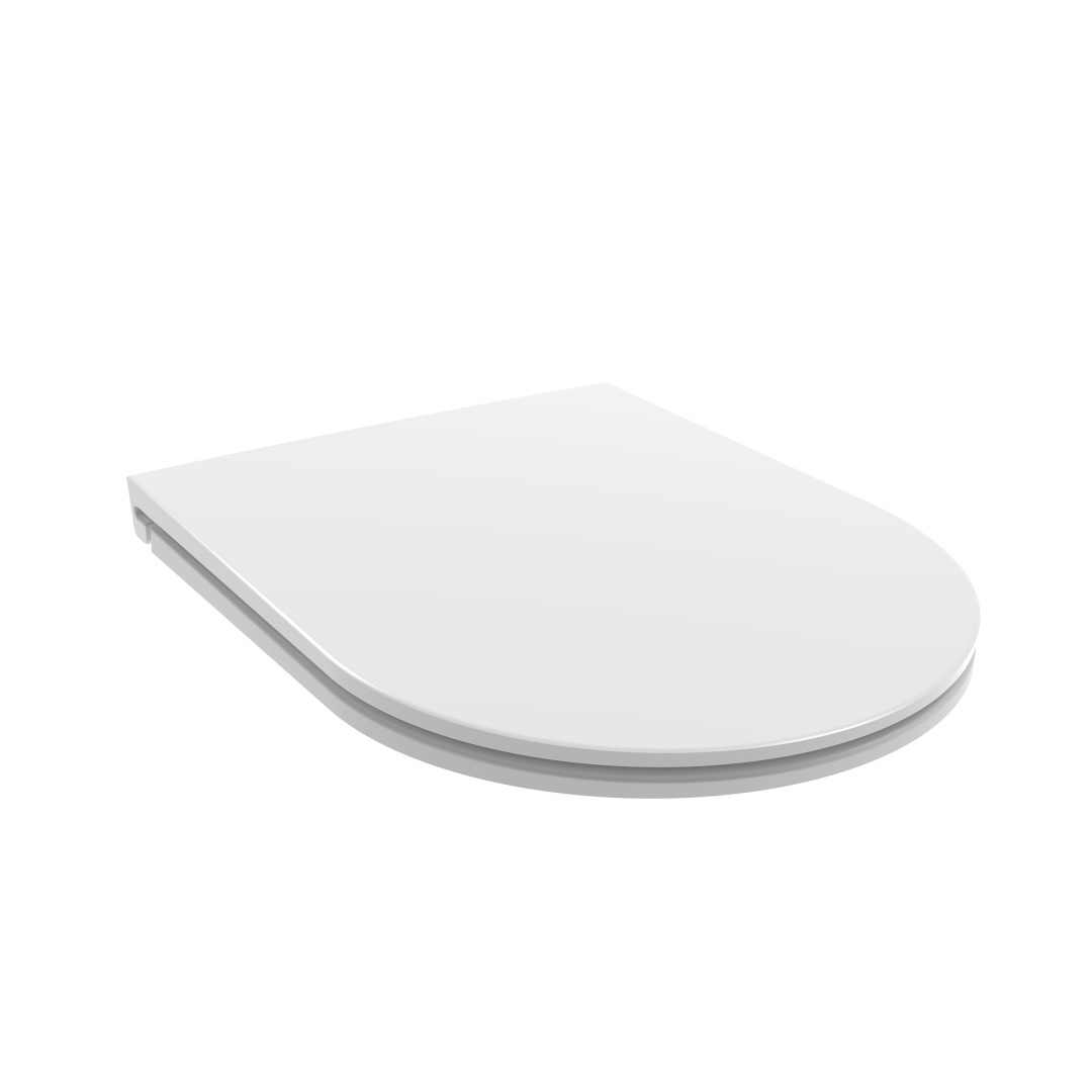 Toilettensitz mit langsamer Schließung in glänzendem Weiß