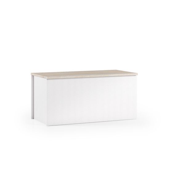 Baule cassapanca bianca con top rovere